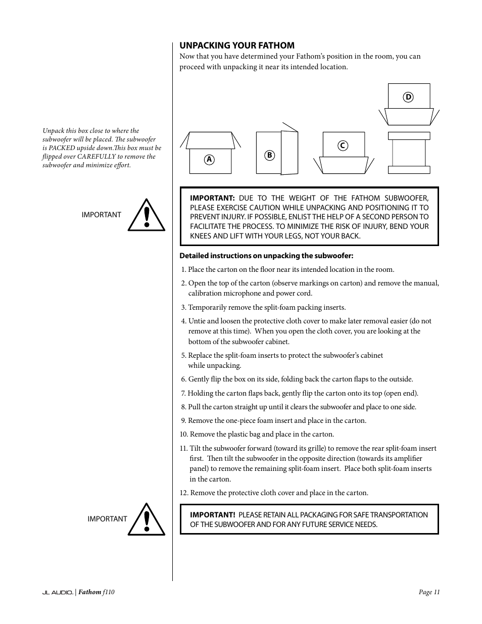 JL Audio Fathom f110 User Manual | Page 11 / 36