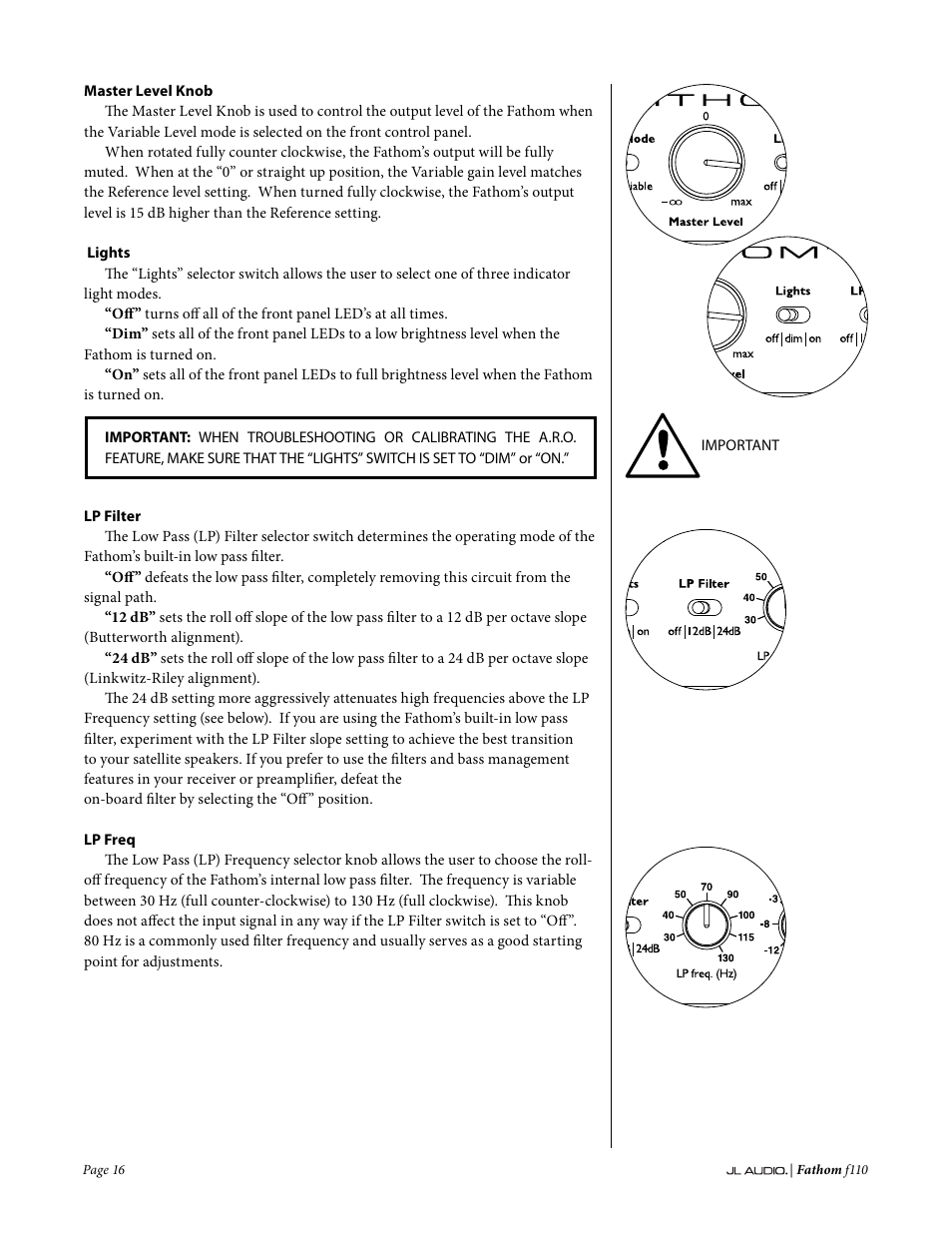 JL Audio Fathom f110 User Manual | Page 16 / 36