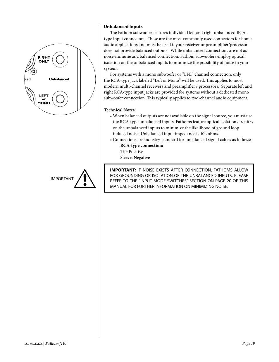 JL Audio Fathom f110 User Manual | Page 19 / 36