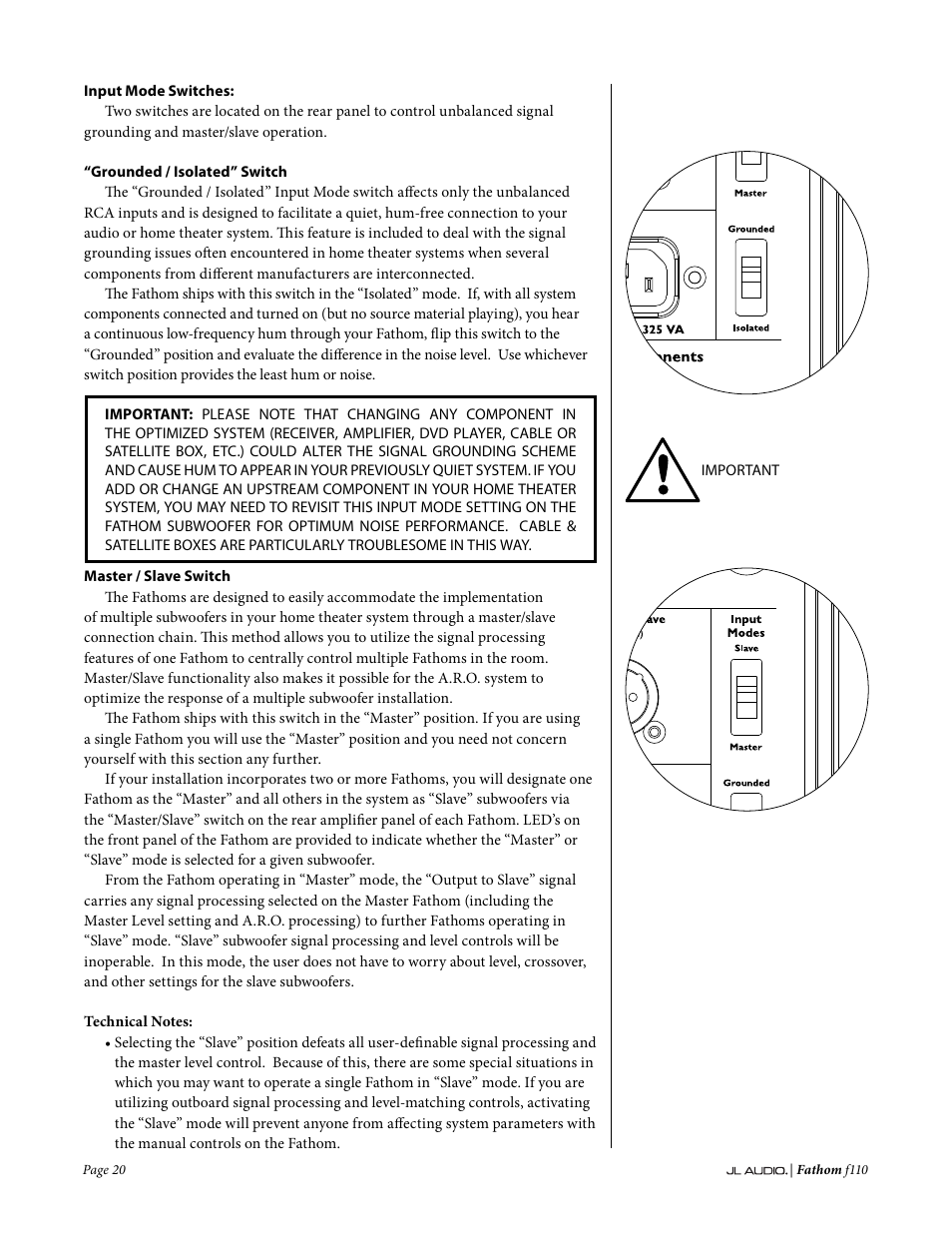 JL Audio Fathom f110 User Manual | Page 20 / 36