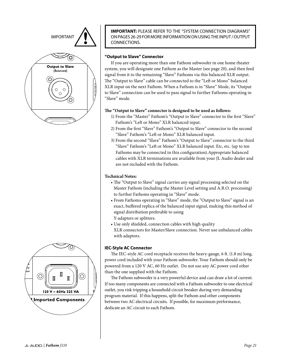 JL Audio Fathom f110 User Manual | Page 21 / 36