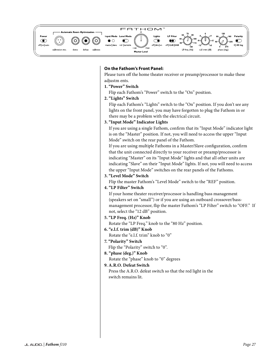 JL Audio Fathom f110 User Manual | Page 27 / 36