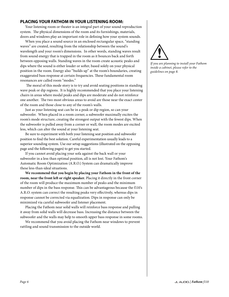 JL Audio Fathom f110 User Manual | Page 6 / 36
