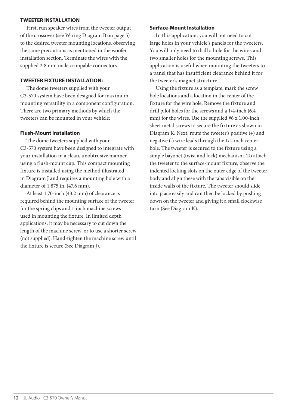 JL Audio C3-570-031010 User Manual | Page 12 / 16