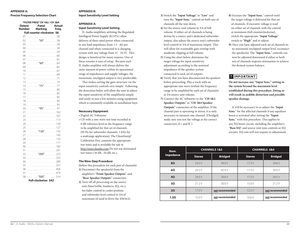 JL Audio 450/4V2 User Manual | Page 12 / 17