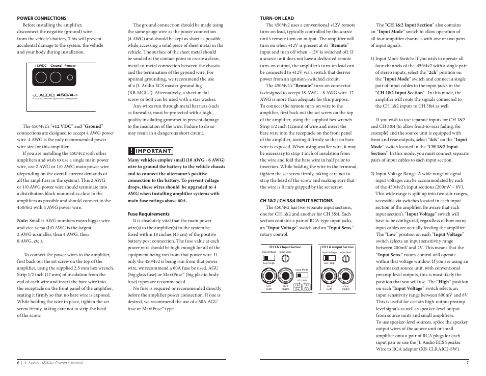 JL Audio 450/4V2 User Manual | Page 4 / 17