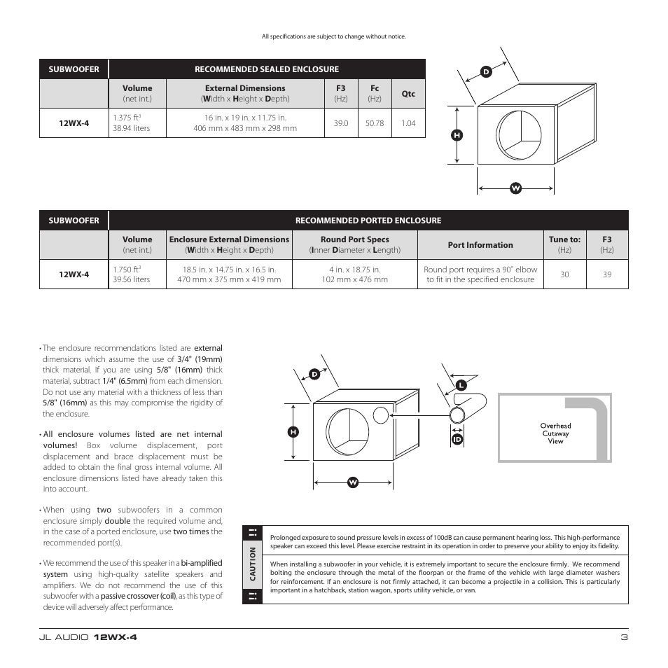 JL Audio 12WX User Manual | Page 3 / 4