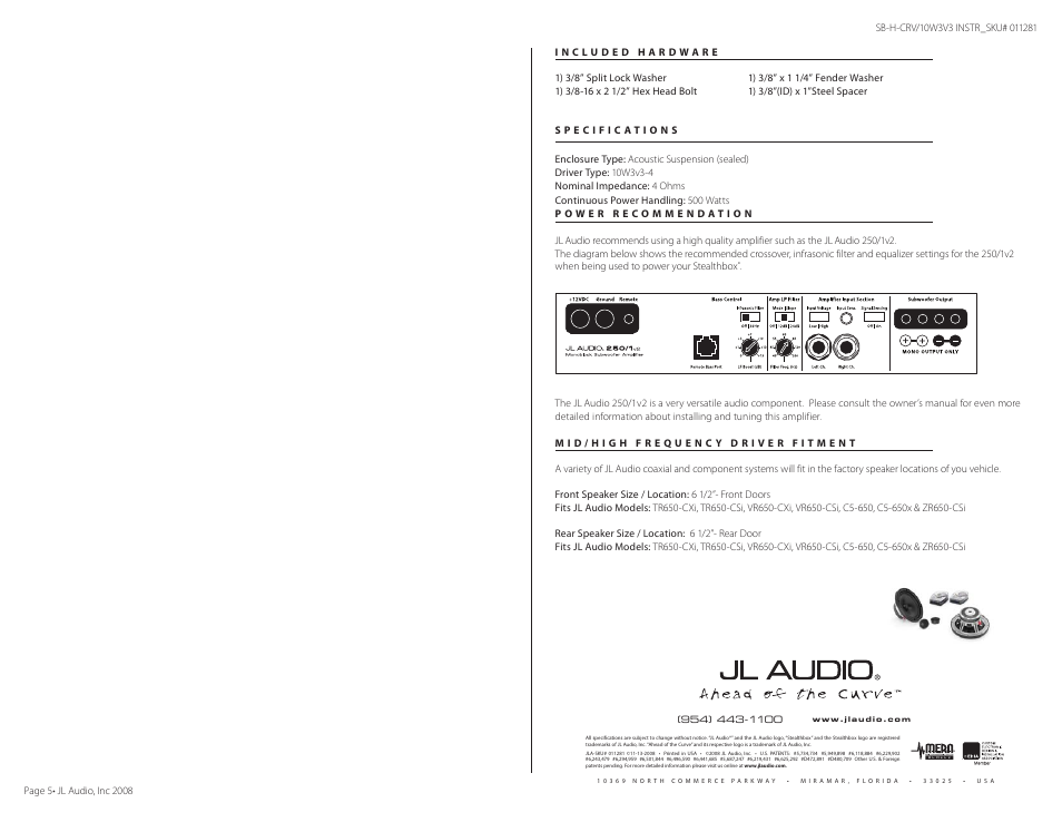 JL Audio Stealthbox 94429 User Manual | Page 3 / 3