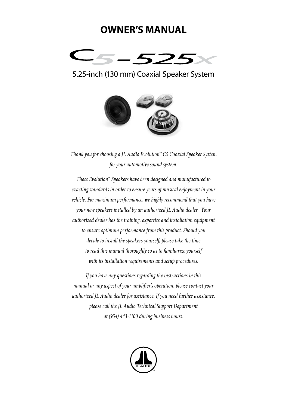 JL Audio C5-525x-02082008 User Manual | 12 pages