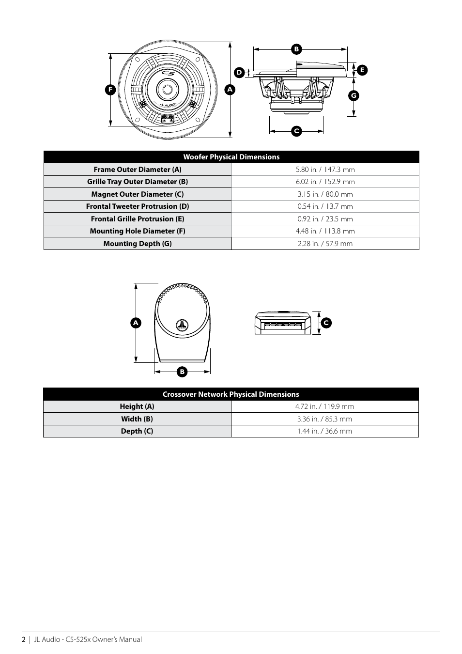 JL Audio C5-525x-02082008 User Manual | Page 2 / 12