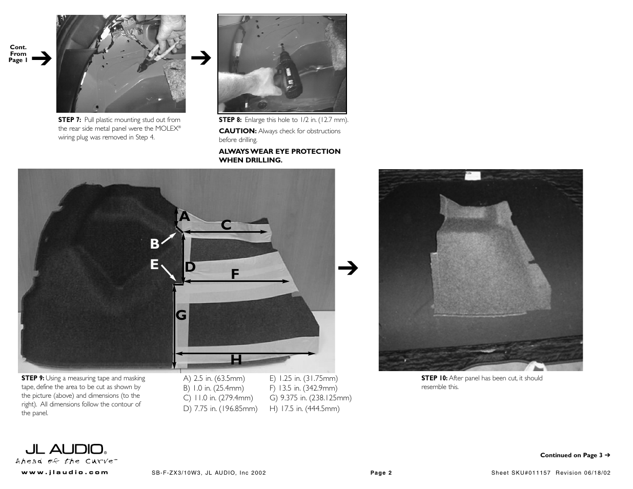 JL Audio Stealthbox SB-F-ZX3/10W3 User Manual | Page 2 / 3