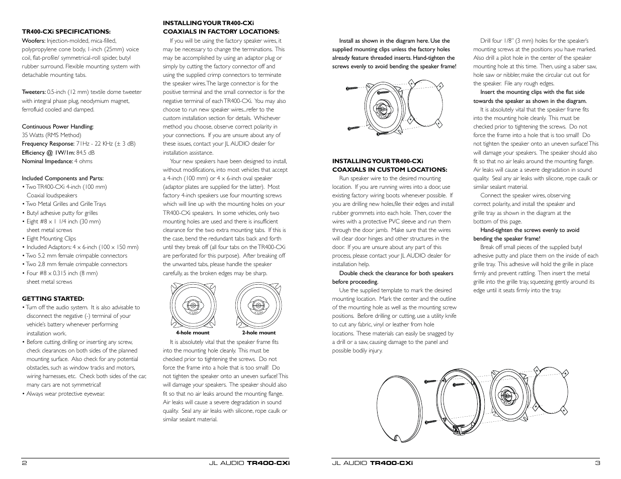 JL Audio JLTR400CXi User Manual | Page 2 / 2