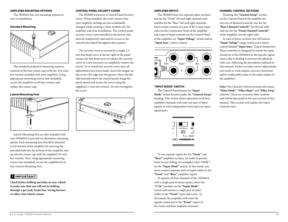 JL Audio HD600/4 User Manual | Page 5 / 13