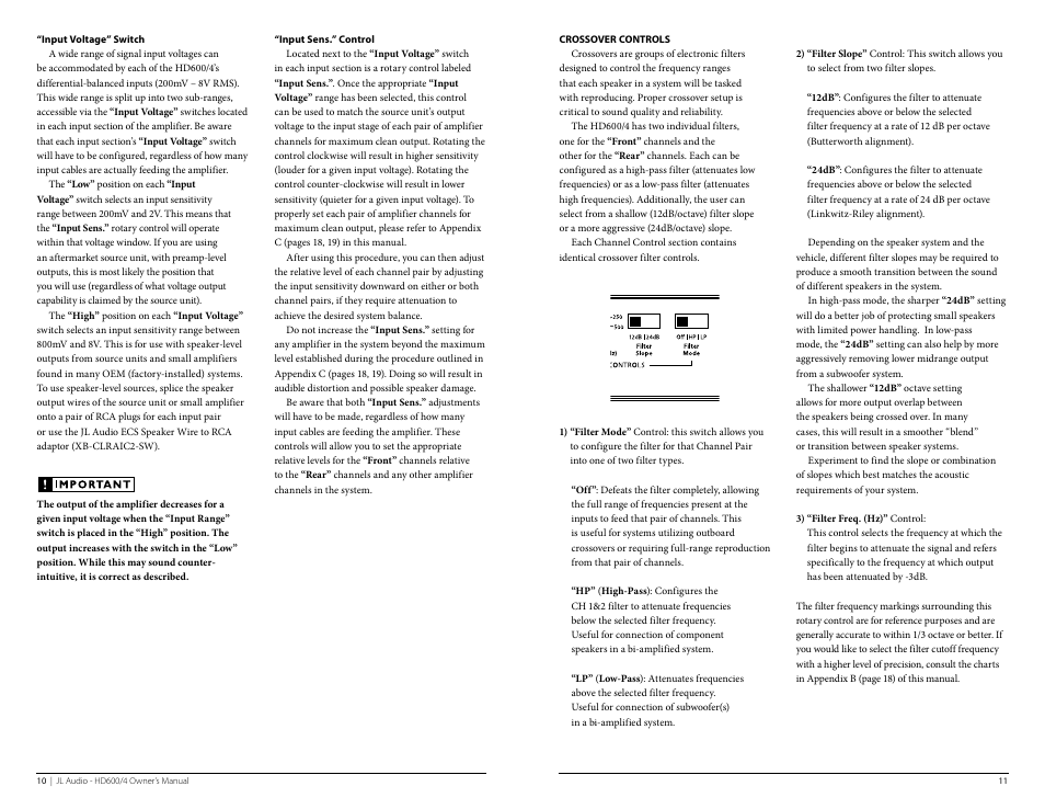 JL Audio HD600/4 User Manual | Page 6 / 13