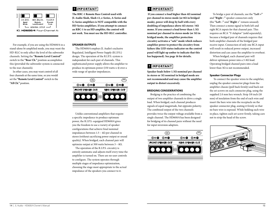 JL Audio HD600/4 User Manual | Page 8 / 13