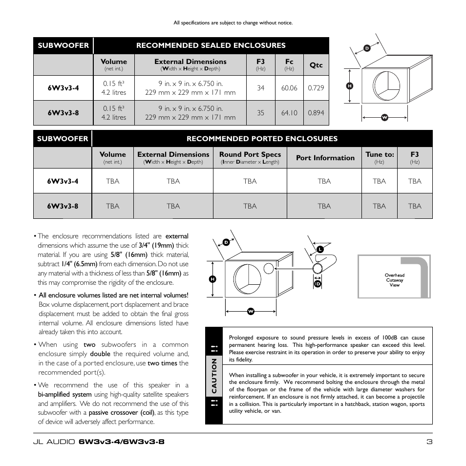 JL Audio 6W3v3-4 User Manual | Page 3 / 4