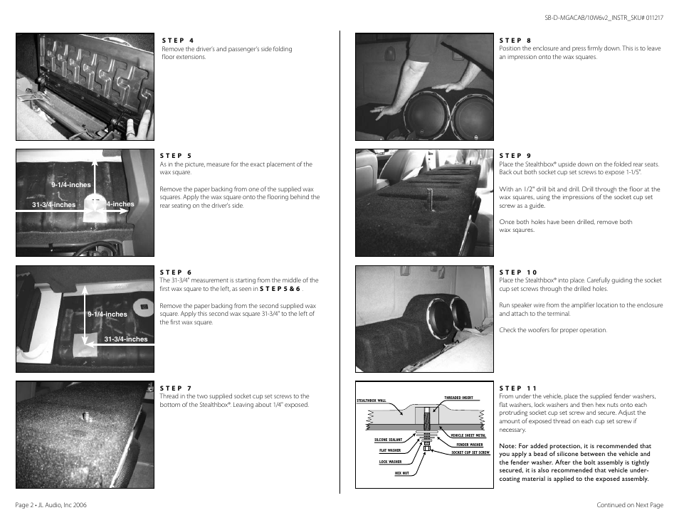 JL Audio Stealthbox SB-D-MGACAB/10W6v2 User Manual | Page 2 / 3