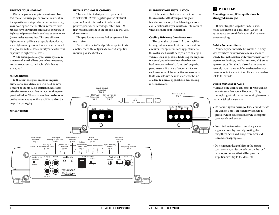 JL Audio G Series G1700 User Manual | Page 2 / 11