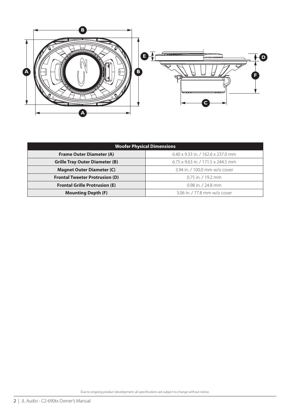 JL Audio C2-690tx User Manual | Page 2 / 8