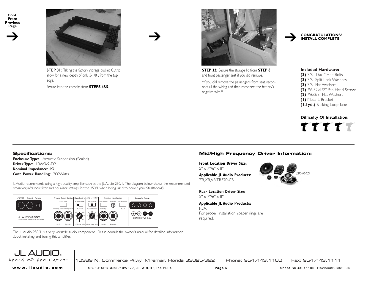 JL Audio SB-F-EXPDCNSL User Manual | Page 5 / 6