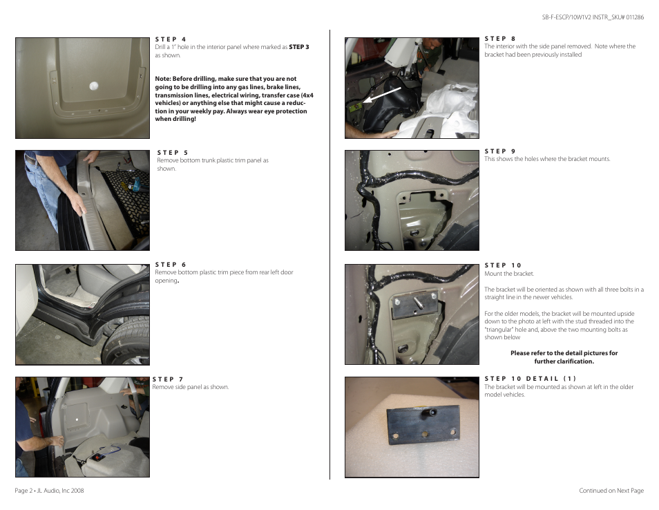 JL Audio Stealthbox SB-F-ESCP/10W1v2 User Manual | Page 2 / 3