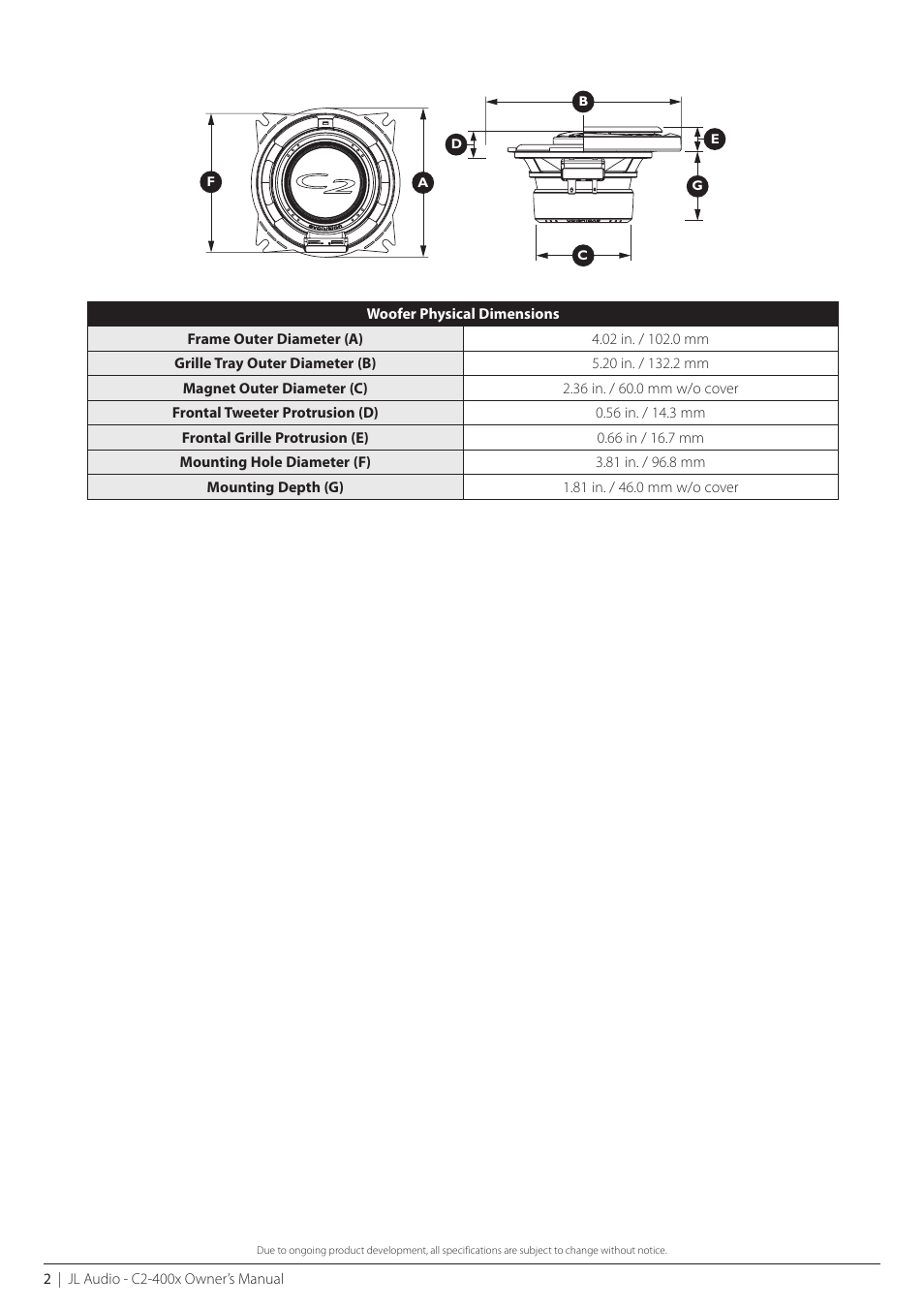 JL Audio C2-400x-06112008 User Manual | Page 2 / 8