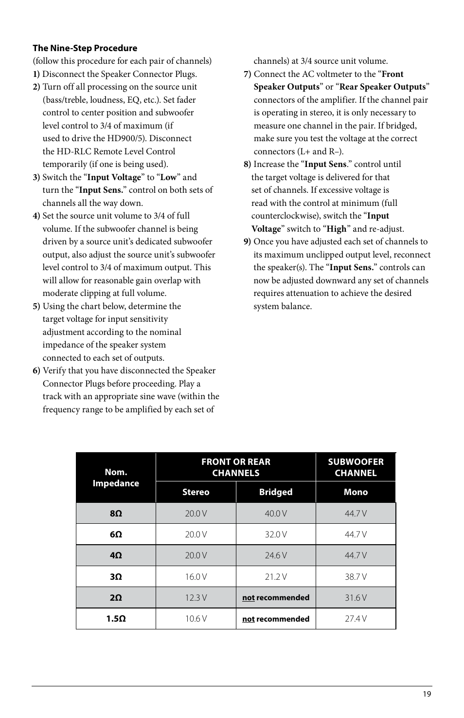 JL Audio HD900/5 User Manual | Page 19 / 24
