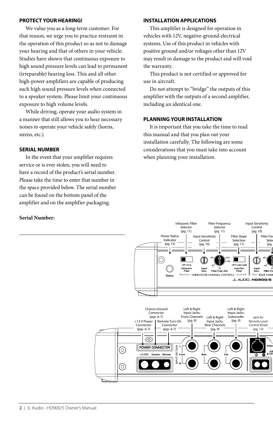 JL Audio HD900/5 User Manual | Page 2 / 24