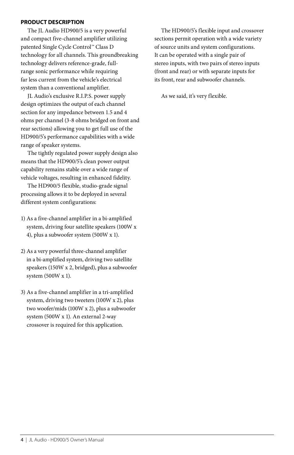 JL Audio HD900/5 User Manual | Page 4 / 24