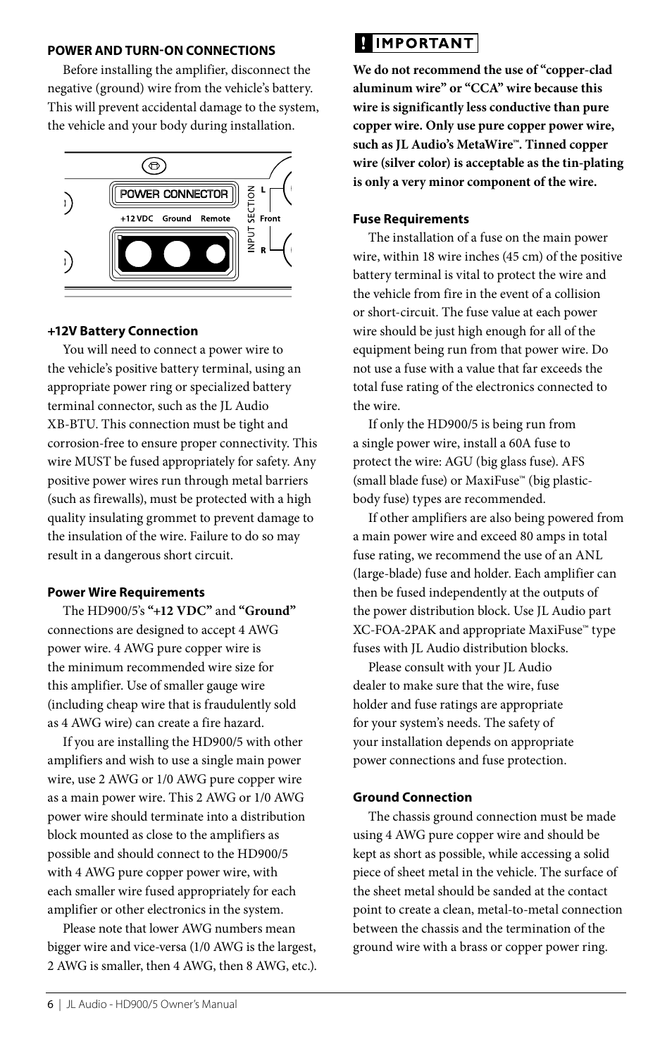 JL Audio HD900/5 User Manual | Page 6 / 24