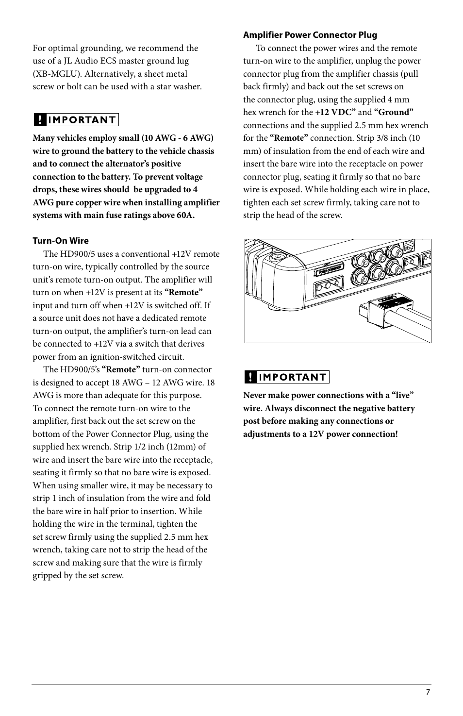 JL Audio HD900/5 User Manual | Page 7 / 24