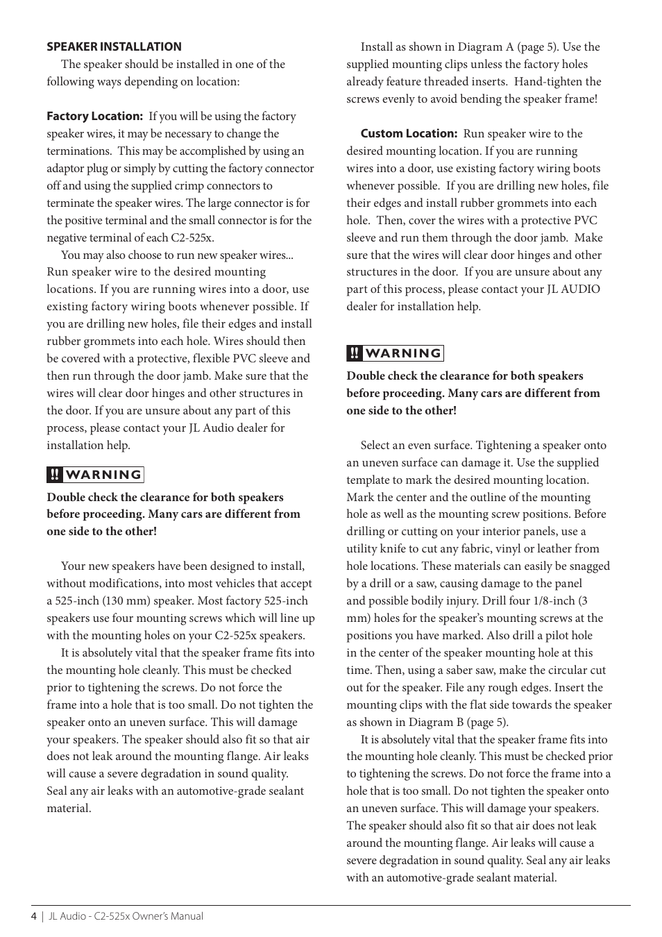 JL Audio C2-525x User Manual | Page 4 / 8
