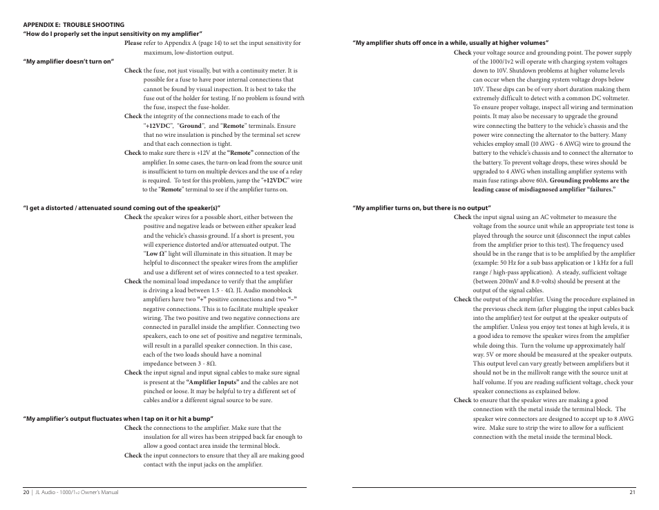 JL Audio 1000/1v2 User Manual | Page 11 / 13