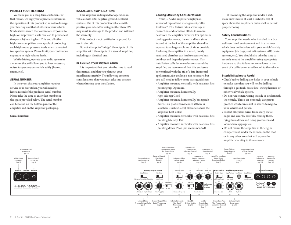 JL Audio 1000/1v2 User Manual | Page 2 / 13