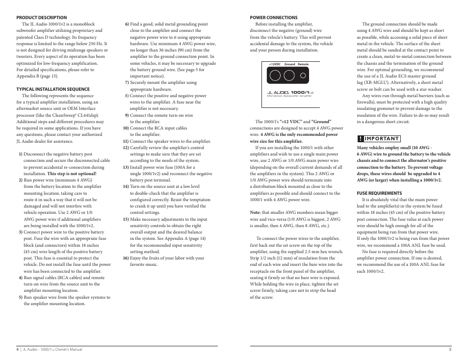 JL Audio 1000/1v2 User Manual | Page 3 / 13