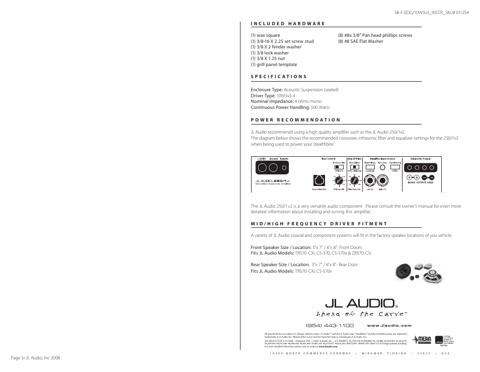 JL Audio Stealthbox 94376 User Manual | Page 5 / 5