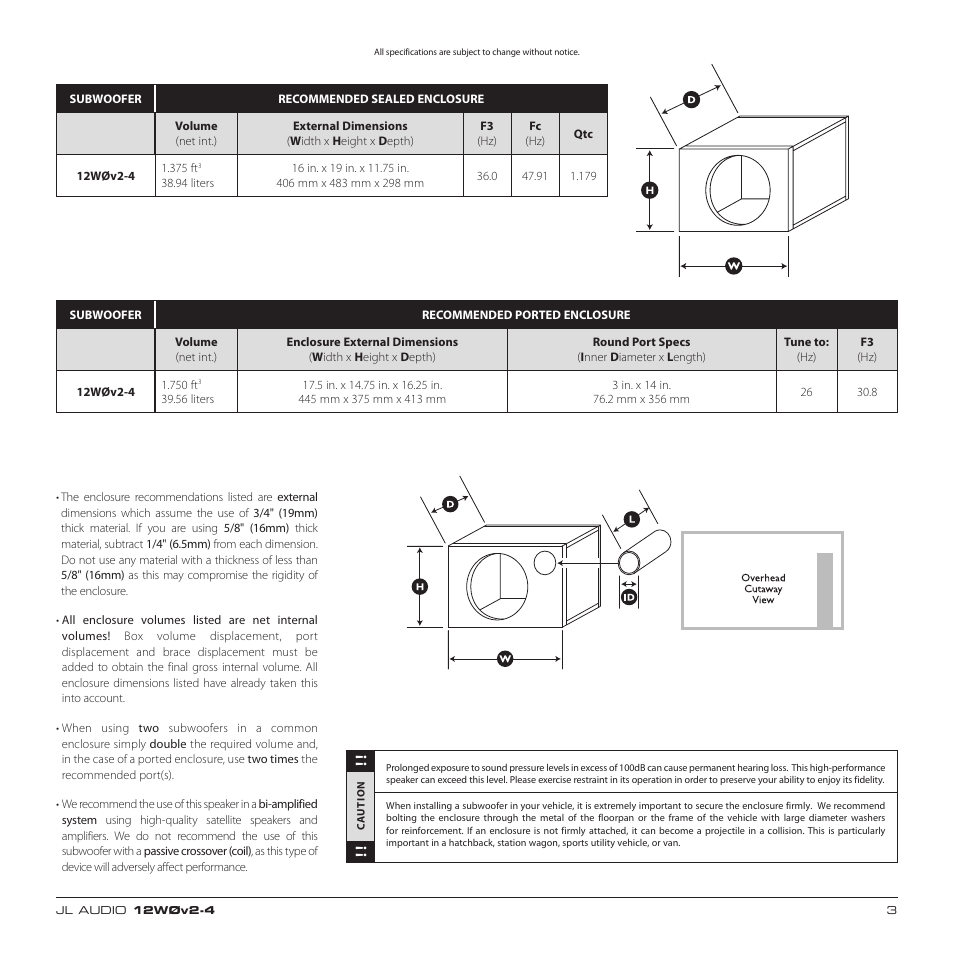JL Audio 12W0v2-4 User Manual | Page 3 / 4