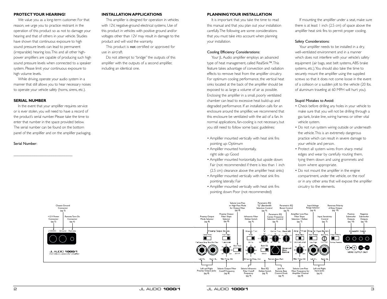 JL Audio 1000/1 User Manual | Page 2 / 13
