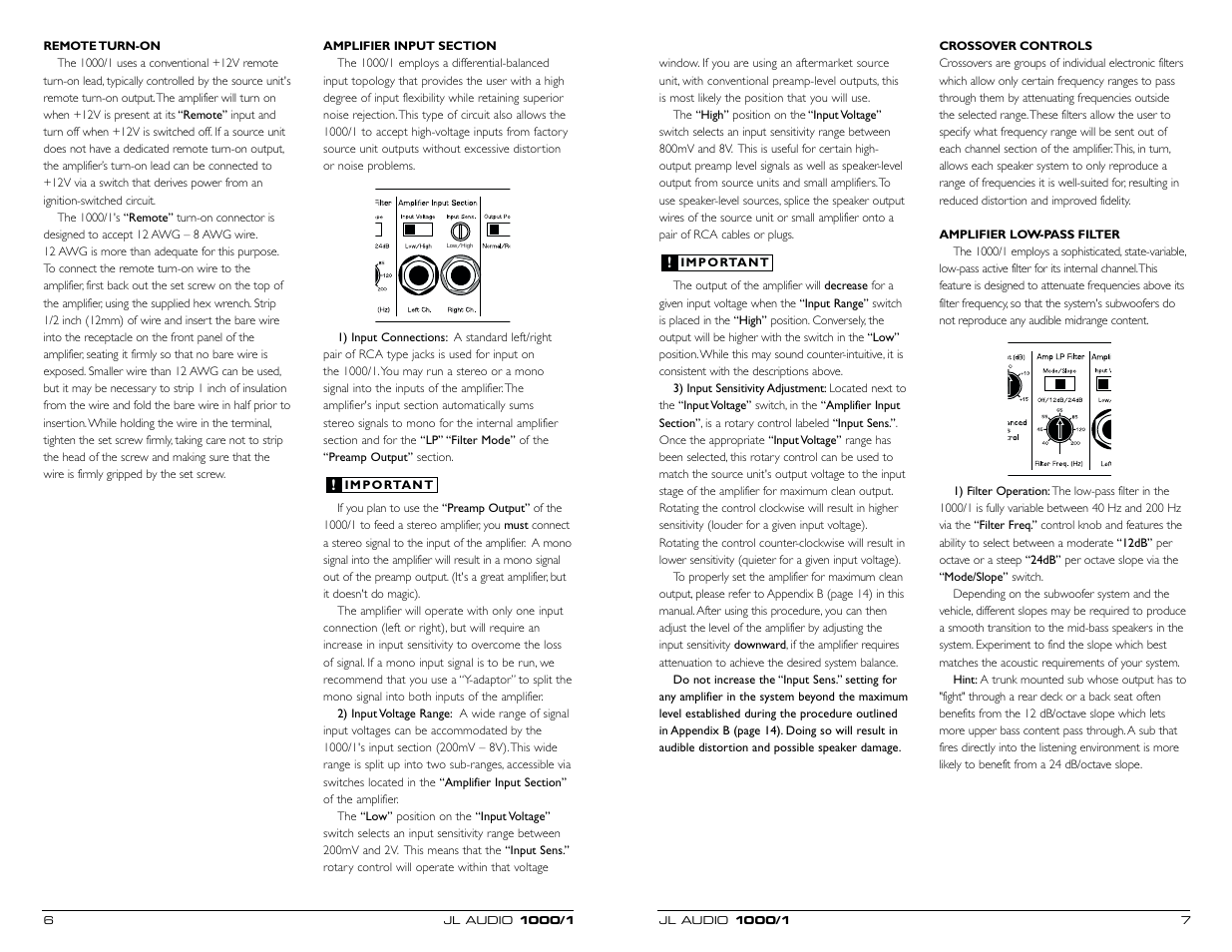 JL Audio 1000/1 User Manual | Page 4 / 13