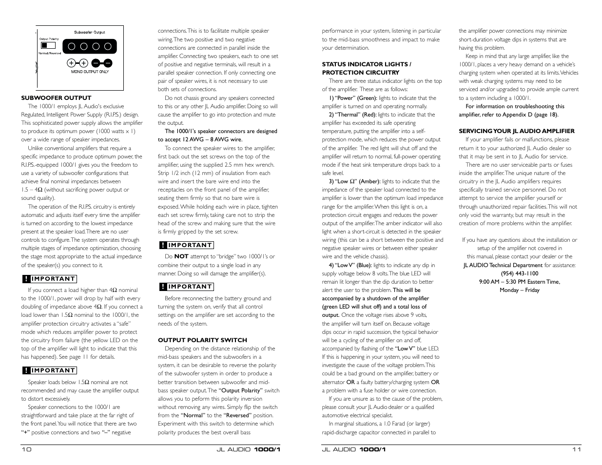 JL Audio 1000/1 User Manual | Page 6 / 13