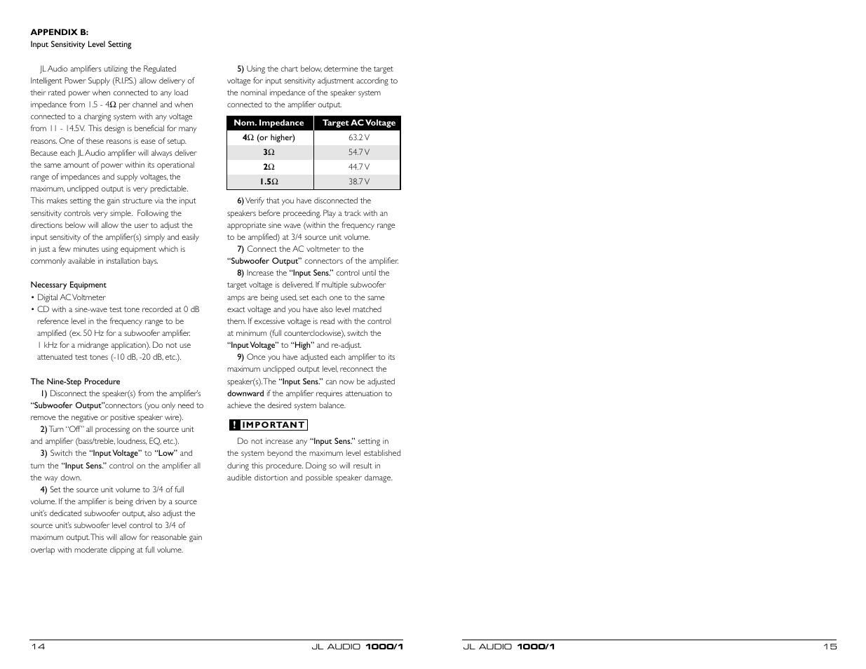 JL Audio 1000/1 User Manual | Page 8 / 13