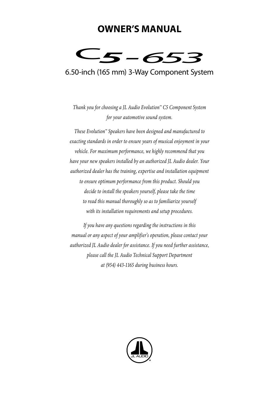 JL Audio C5-650cw User Manual | 9 pages