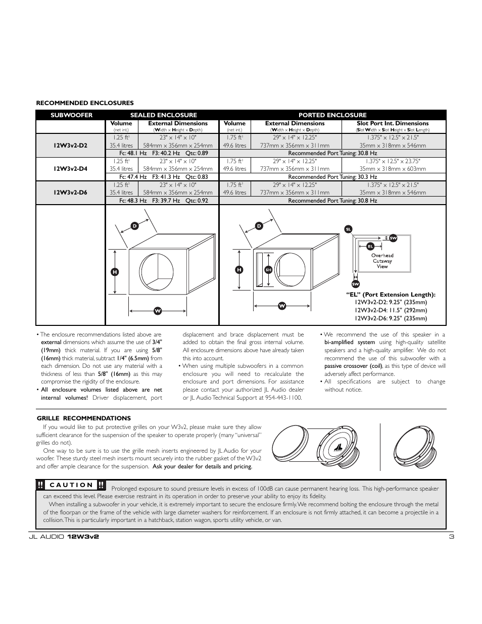 JL Audio 12W3v2 User Manual | Page 3 / 4