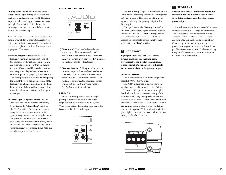 JL Audio A1800 User Manual | Page 5 / 11