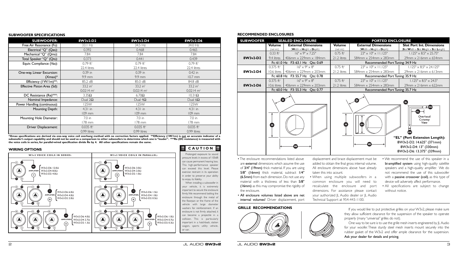 JL Audio 8W3v2 User Manual | Page 2 / 2