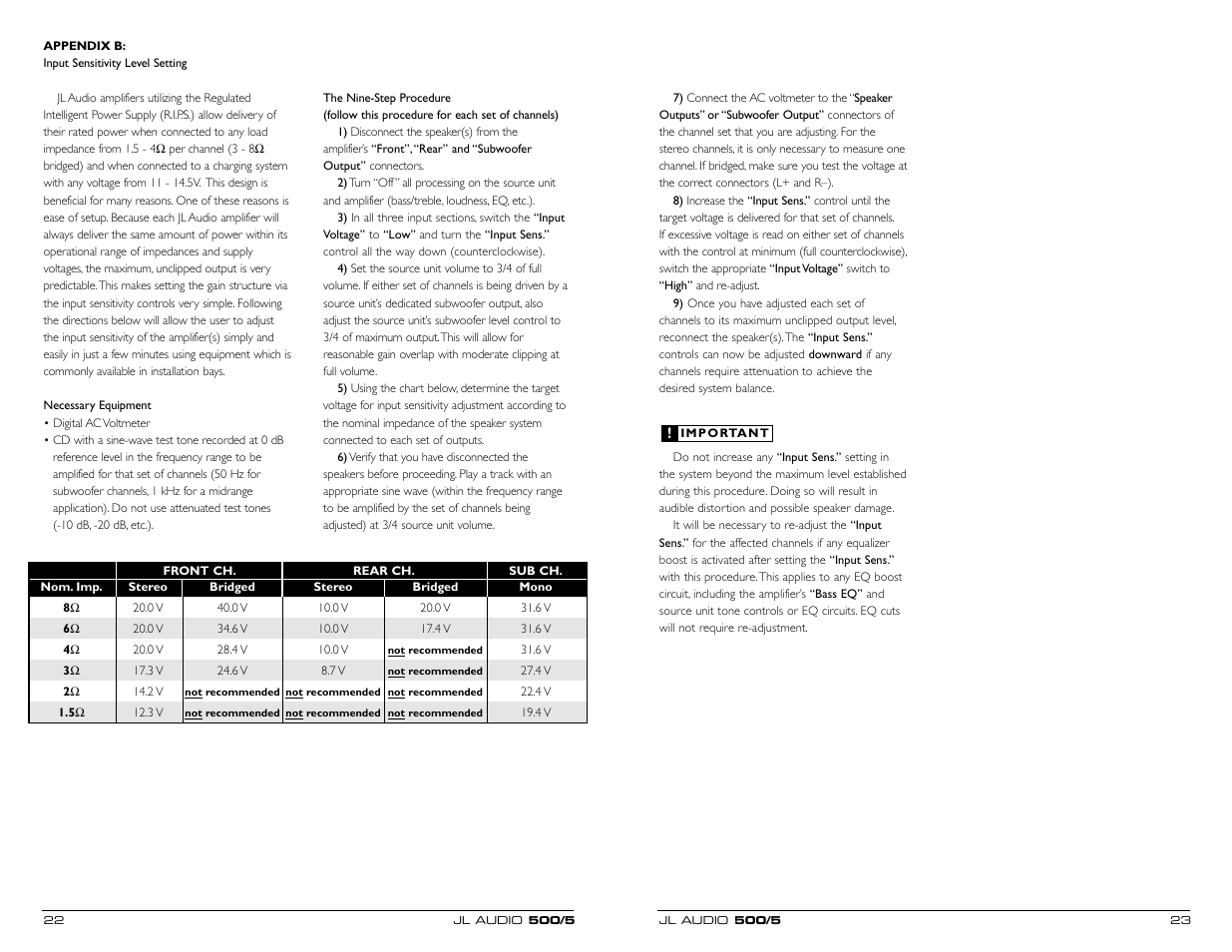 JL Audio 505 User Manual | Page 12 / 17