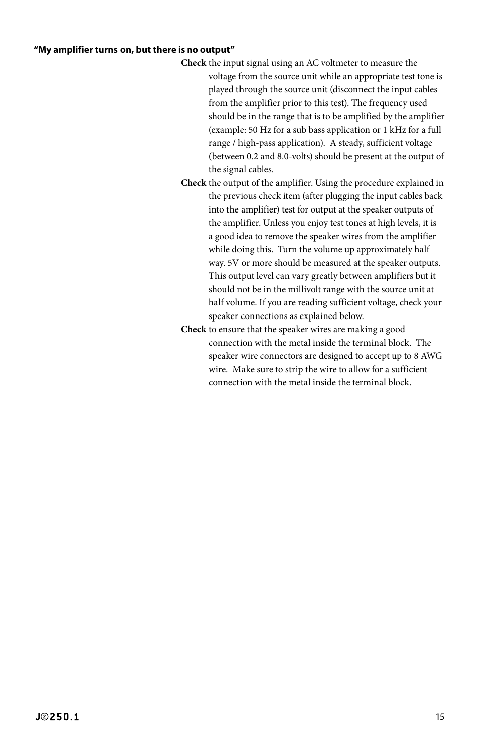 JL Audio J2250.1 User Manual | Page 15 / 20