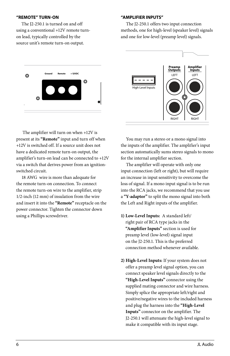Jl audio | JL Audio J2250.1 User Manual | Page 6 / 20