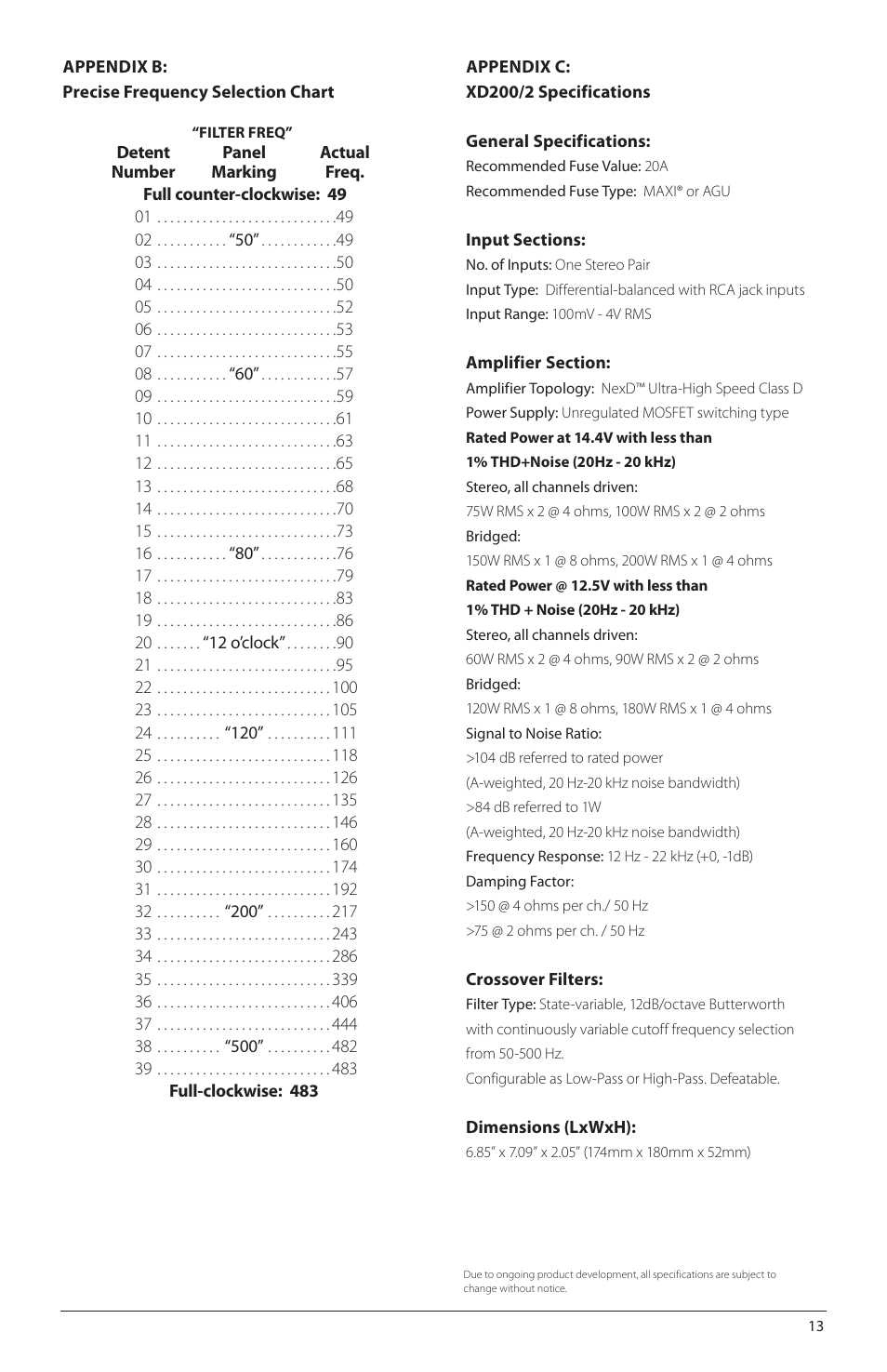 JL Audio XD200/2 User Manual | Page 13 / 20