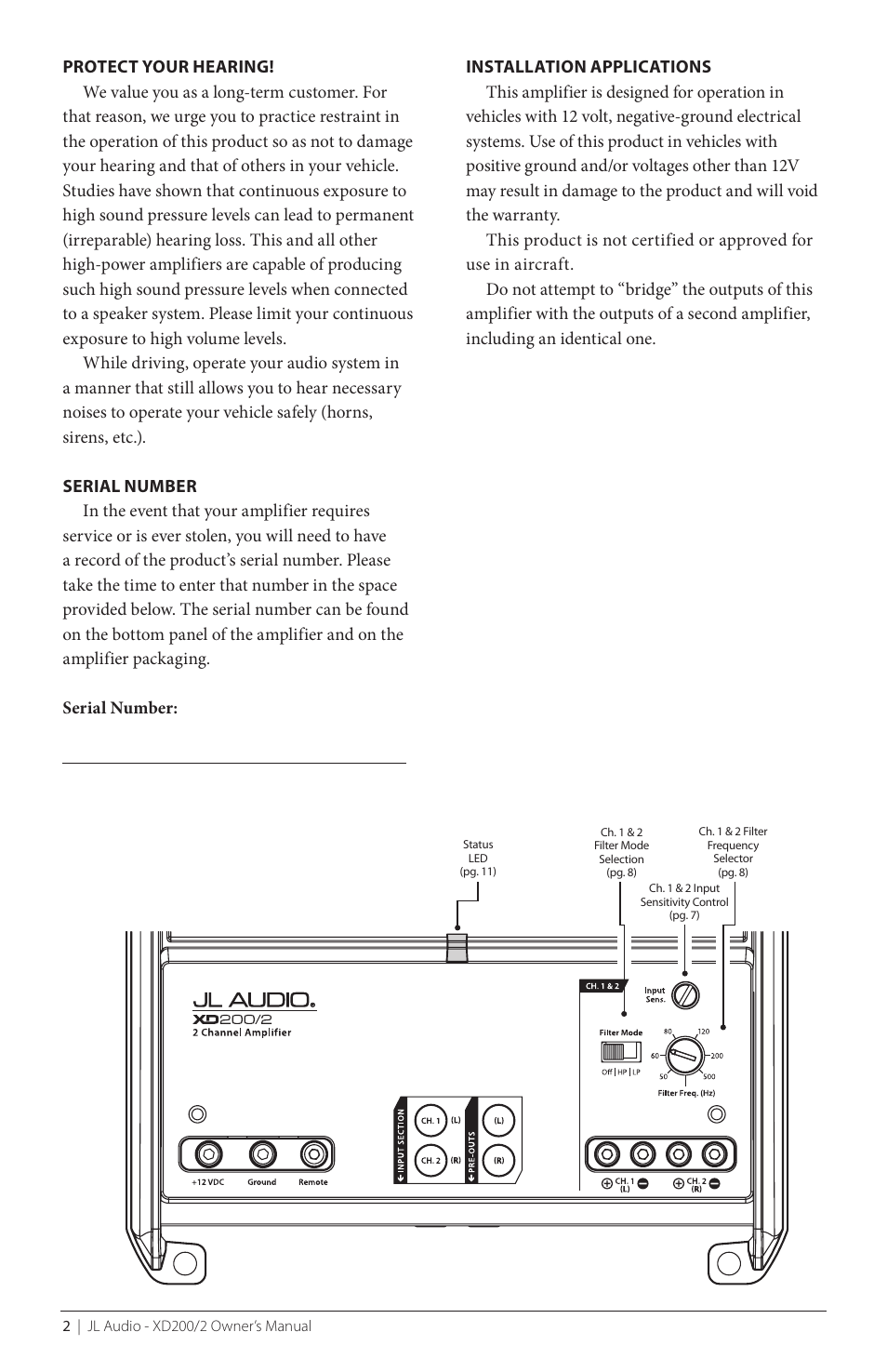 JL Audio XD200/2 User Manual | Page 2 / 20